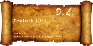 Dominik Lili névjegykártya