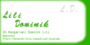 lili dominik business card